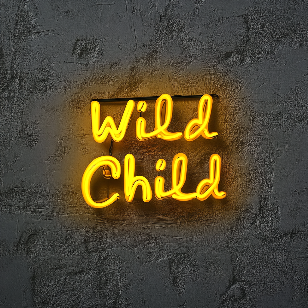 Wild Child - Yellow Neon Sign, 24 Inches