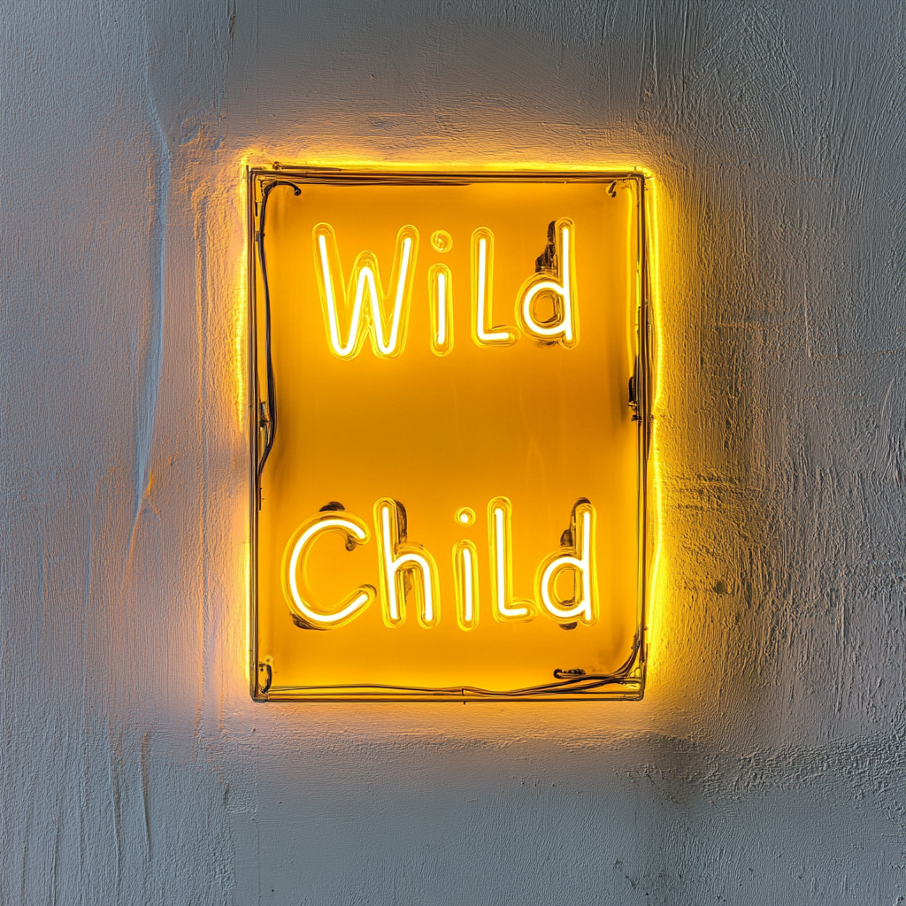 Wild Child - Yellow Neon Sign, 18 Inches