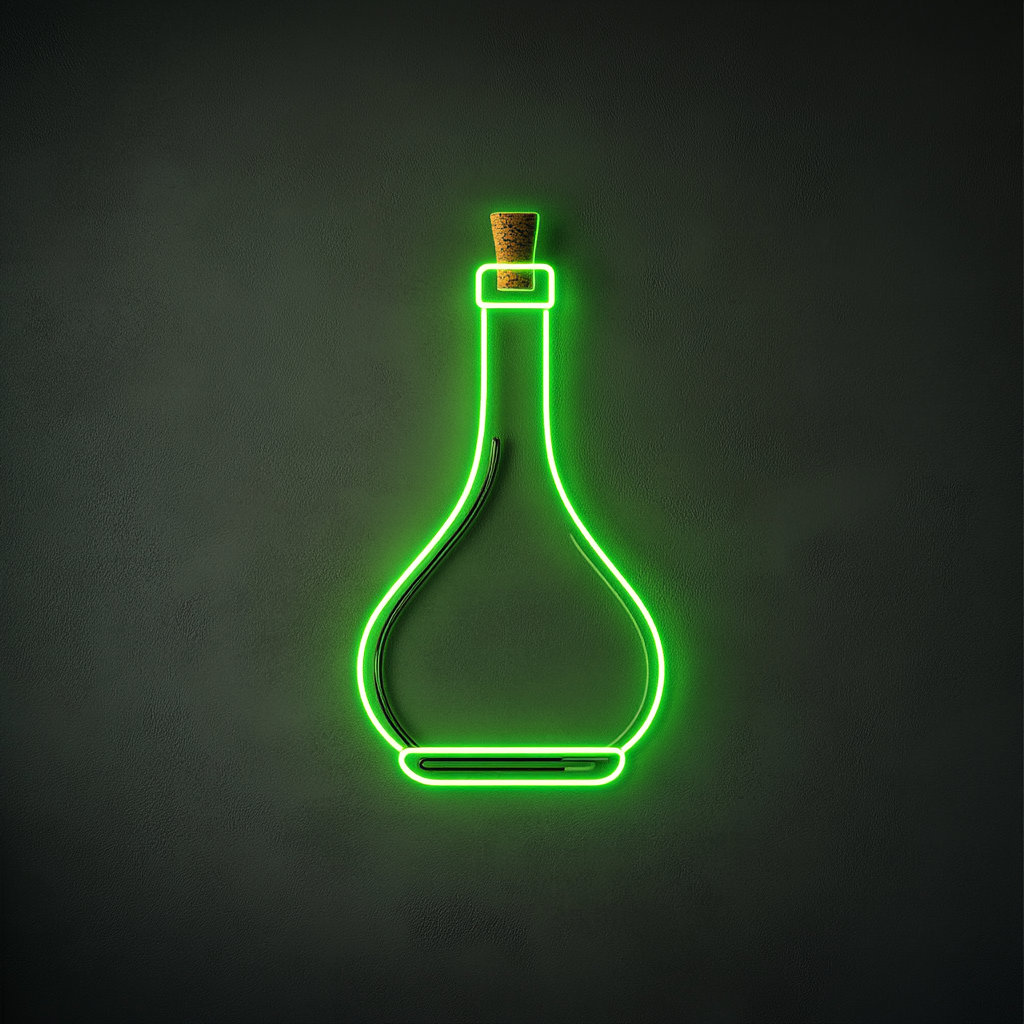 Wine Decanter - Green Neon Sign, 18 Inches