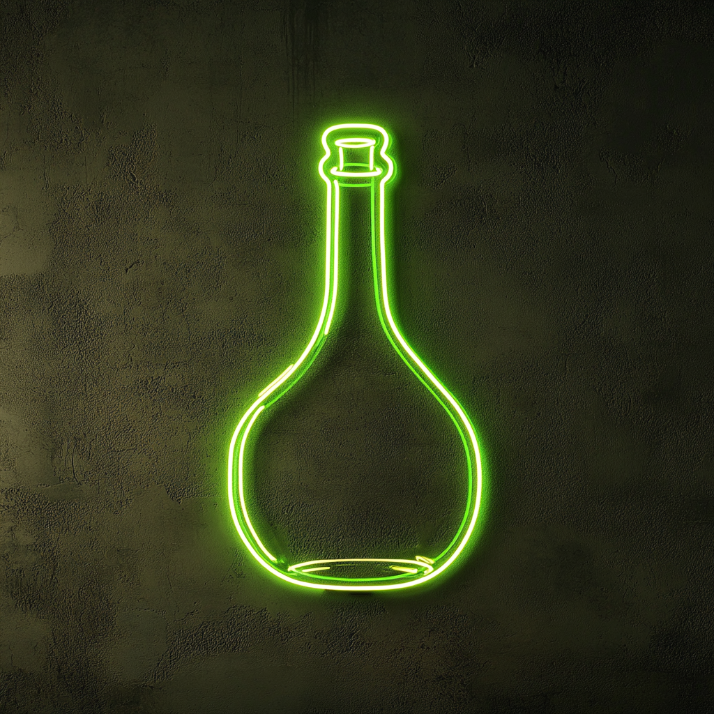 Wine Decanter - Green Neon Sign, 24 Inches
