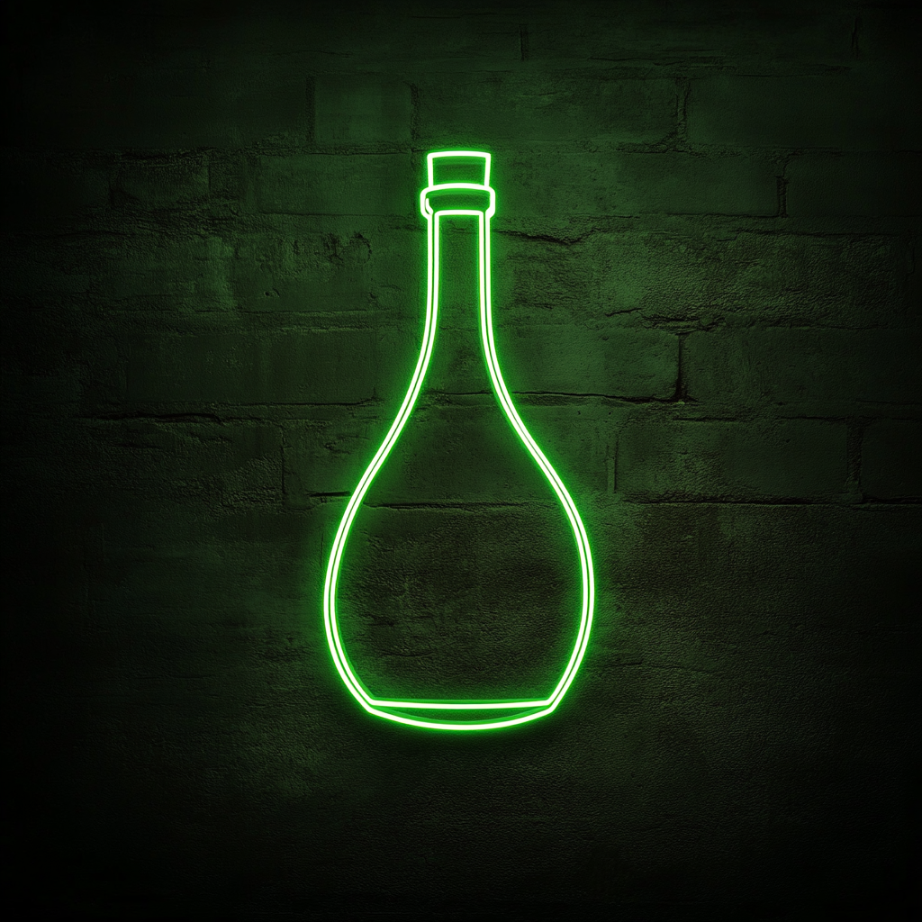 Wine Decanter - Green Neon Sign, 18 Inches