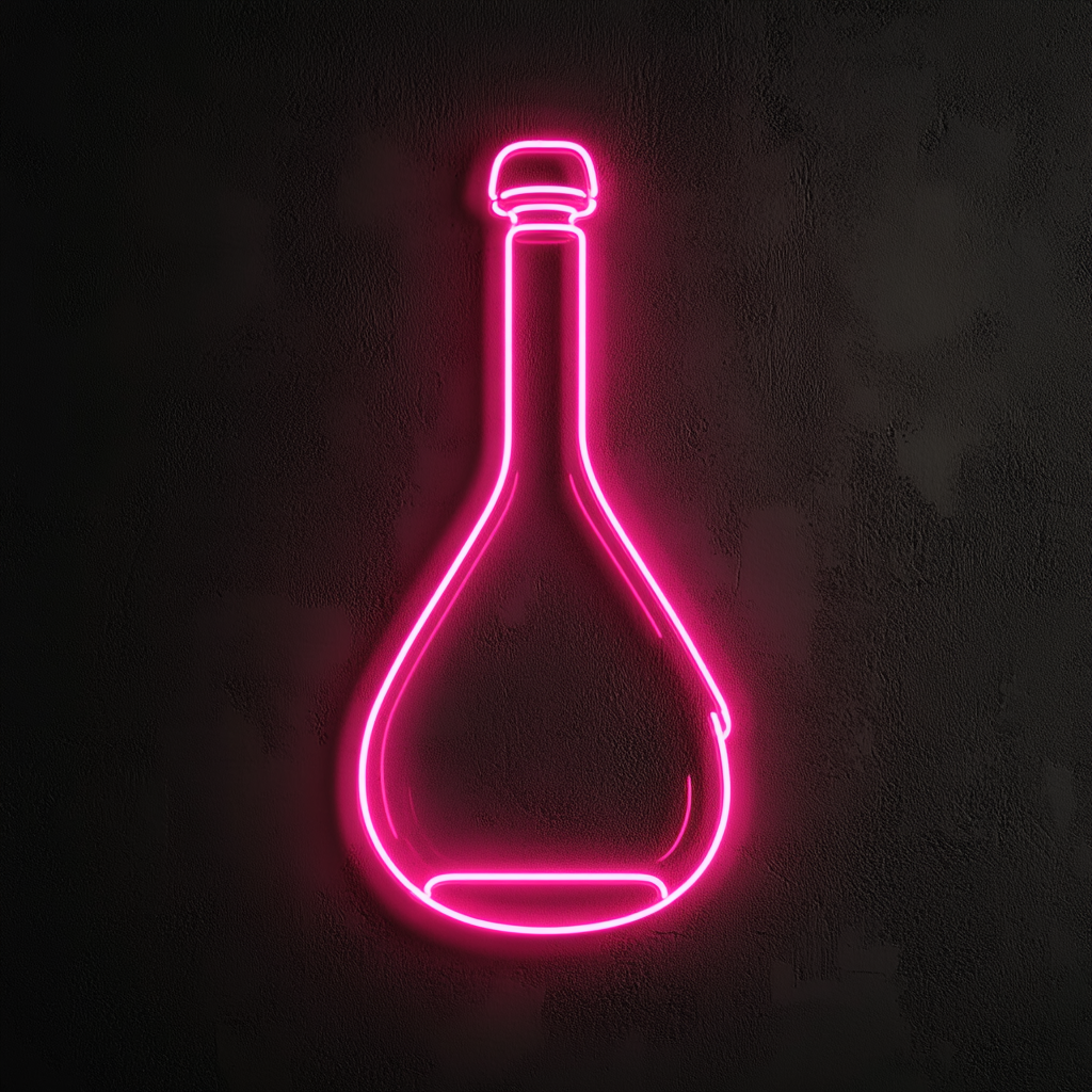 Wine Decanter - Pink Neon Sign, 18 Inches