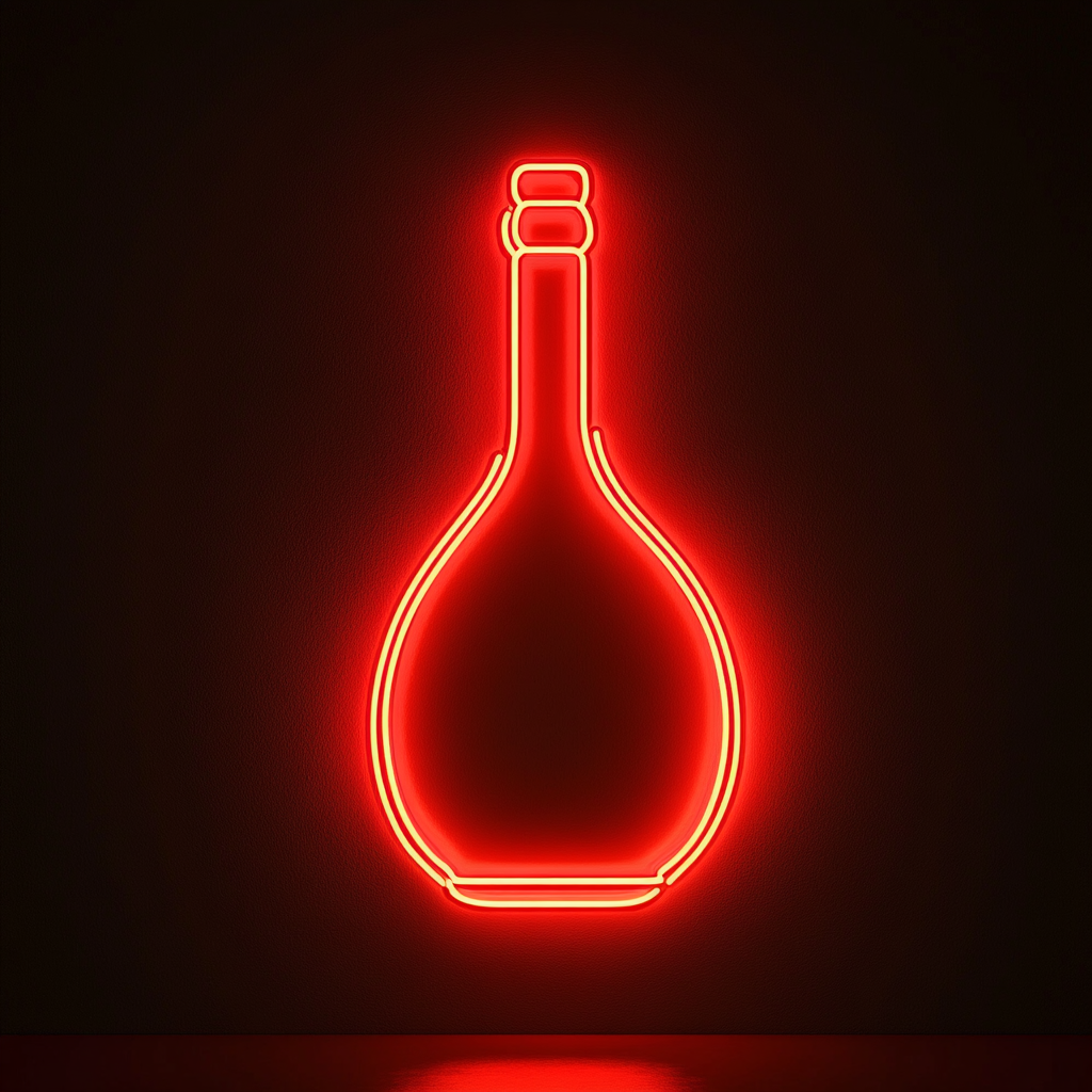 Wine Decanter - Red Neon Sign, 24 Inches