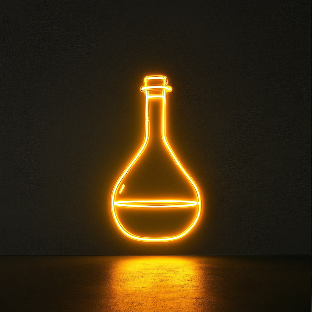 Wine Decanter - Yellow Neon Sign, 18 Inches