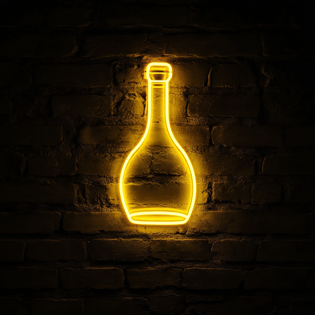 Wine Decanter - Yellow Neon Sign, 24 Inches
