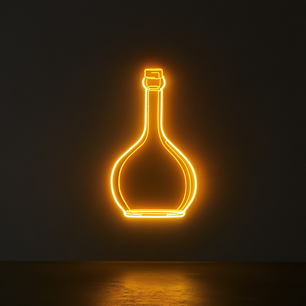 Wine Decanter - Yellow Neon Sign, 24 Inches