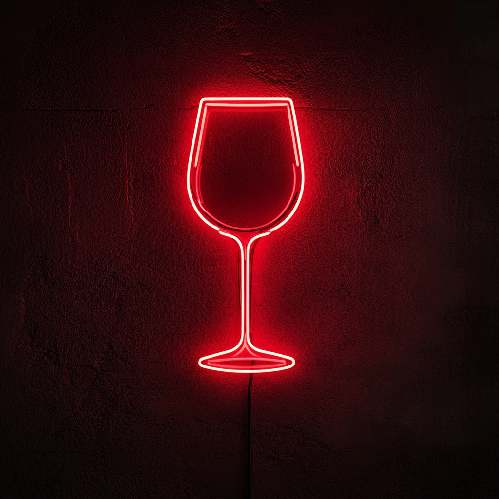Wineglass - Red Neon Sign, 24 Inches