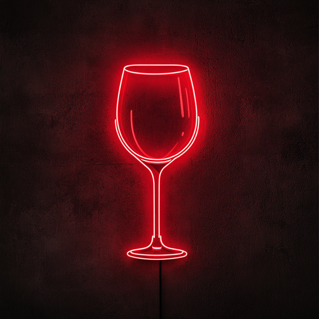 Wineglass - Red Neon Sign, 24 Inches