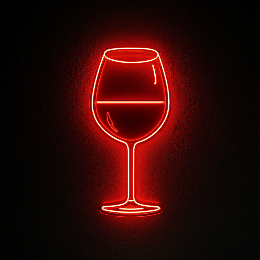 Wine Glass Clinking - Red Neon Sign, 24 Inches