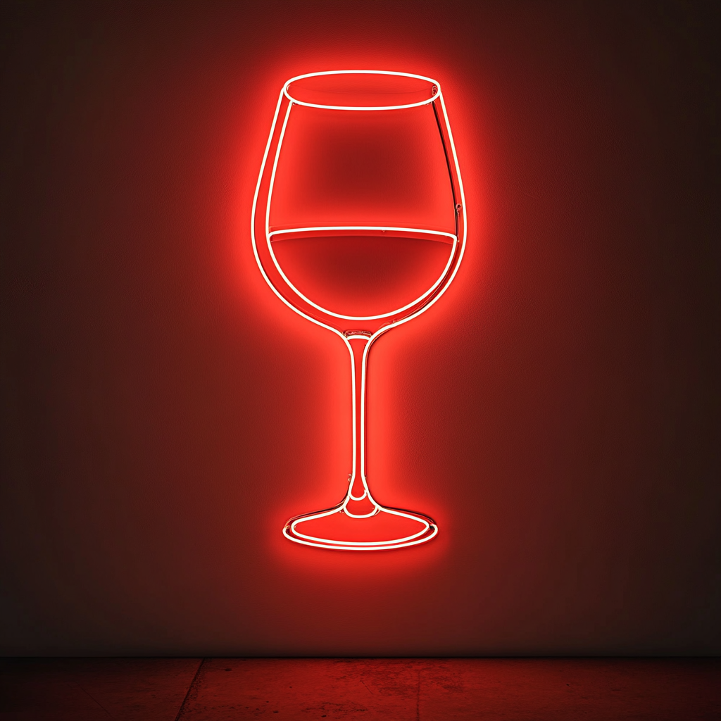 Wine Glass Clinking - Red Neon Sign, 18 Inches
