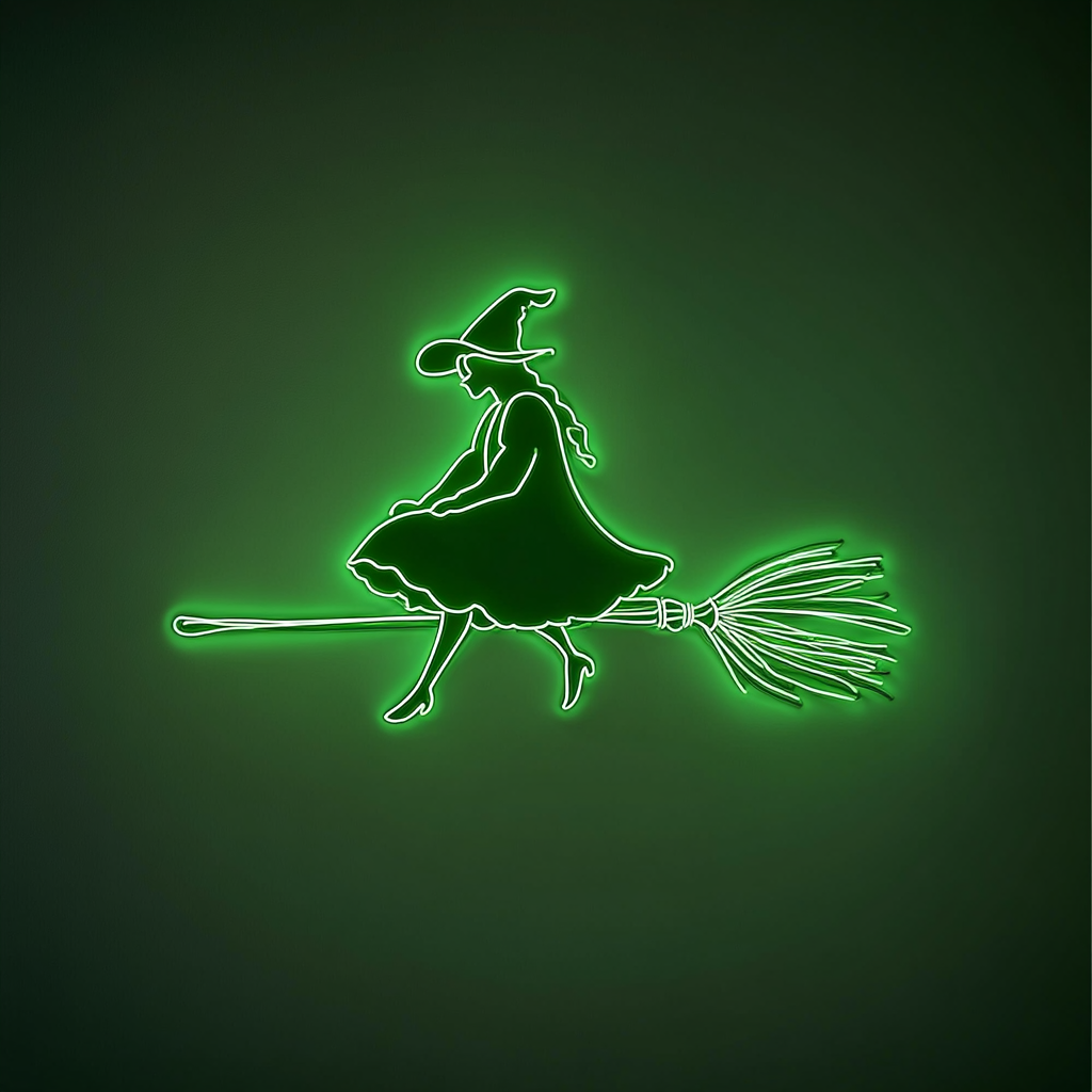 Witch - Green Neon Sign, 24 Inches