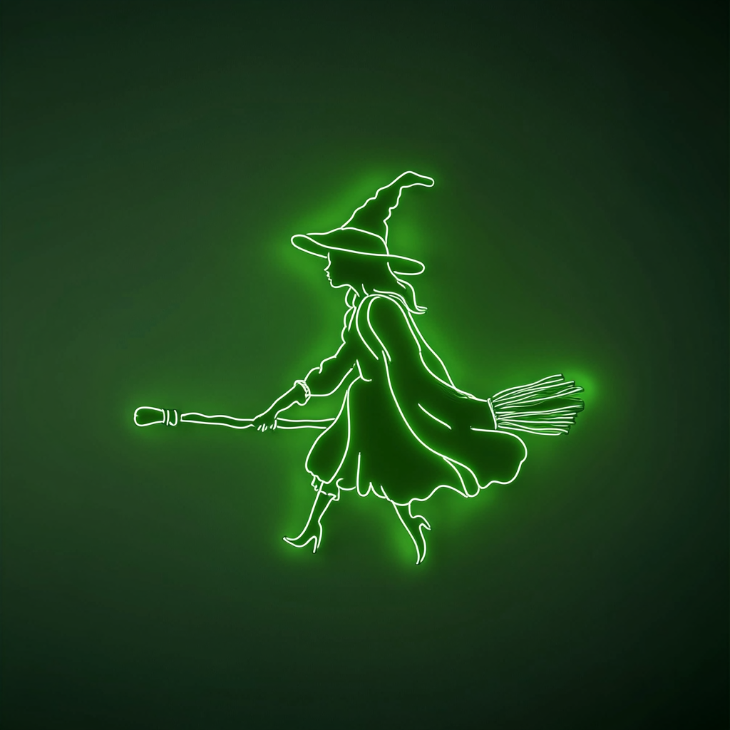 Witch - Green Neon Sign, 24 Inches