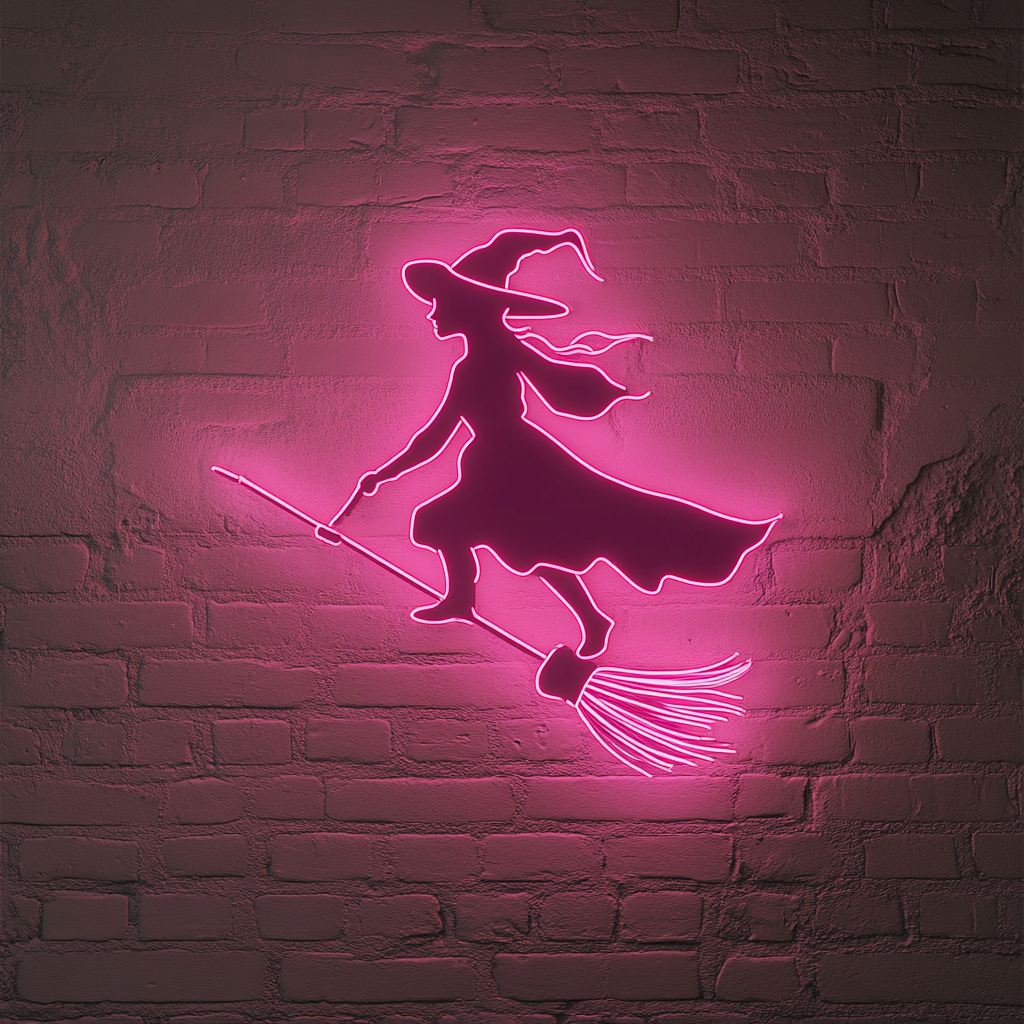 Witch - Pink Neon Sign, 18 Inches