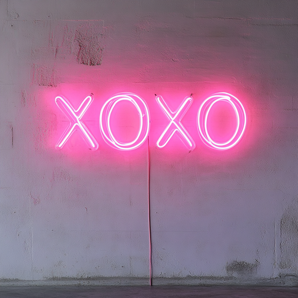 XOXO - Pink Neon Sign, 24 Inches