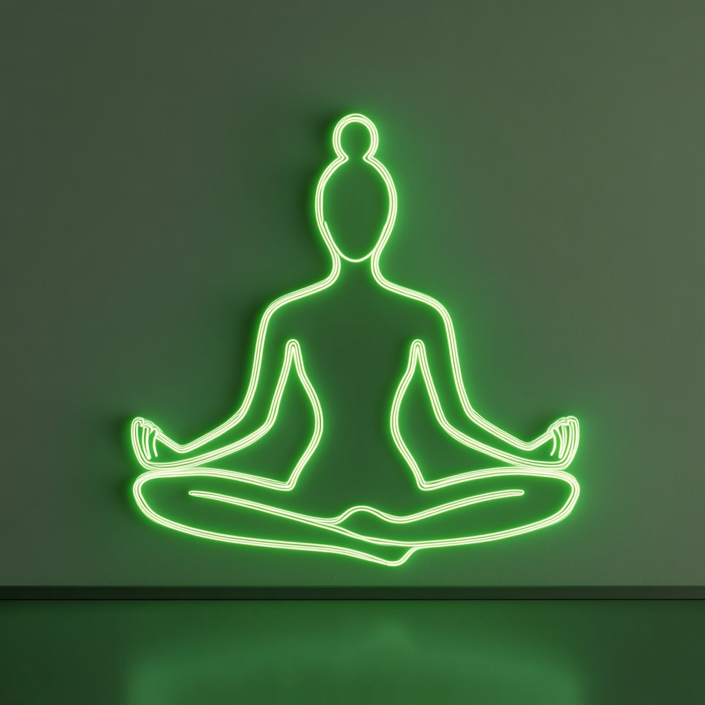 Yoga Pose - Green Neon Sign, 24 Inches