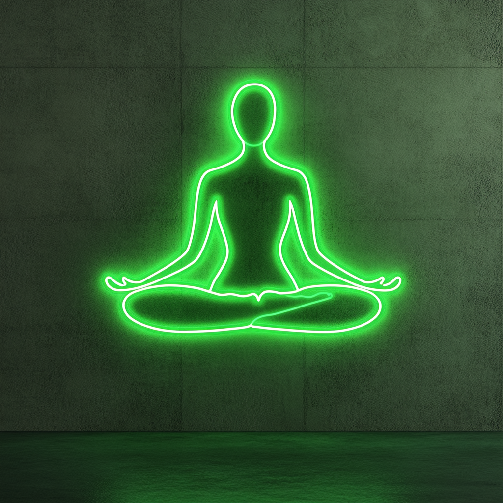 Yoga Pose - Green Neon Sign, 18 Inches
