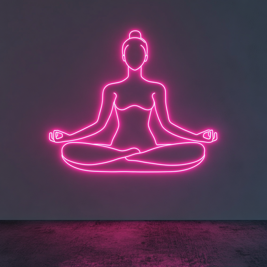 Yoga Pose - Pink Neon Sign, 24 Inches