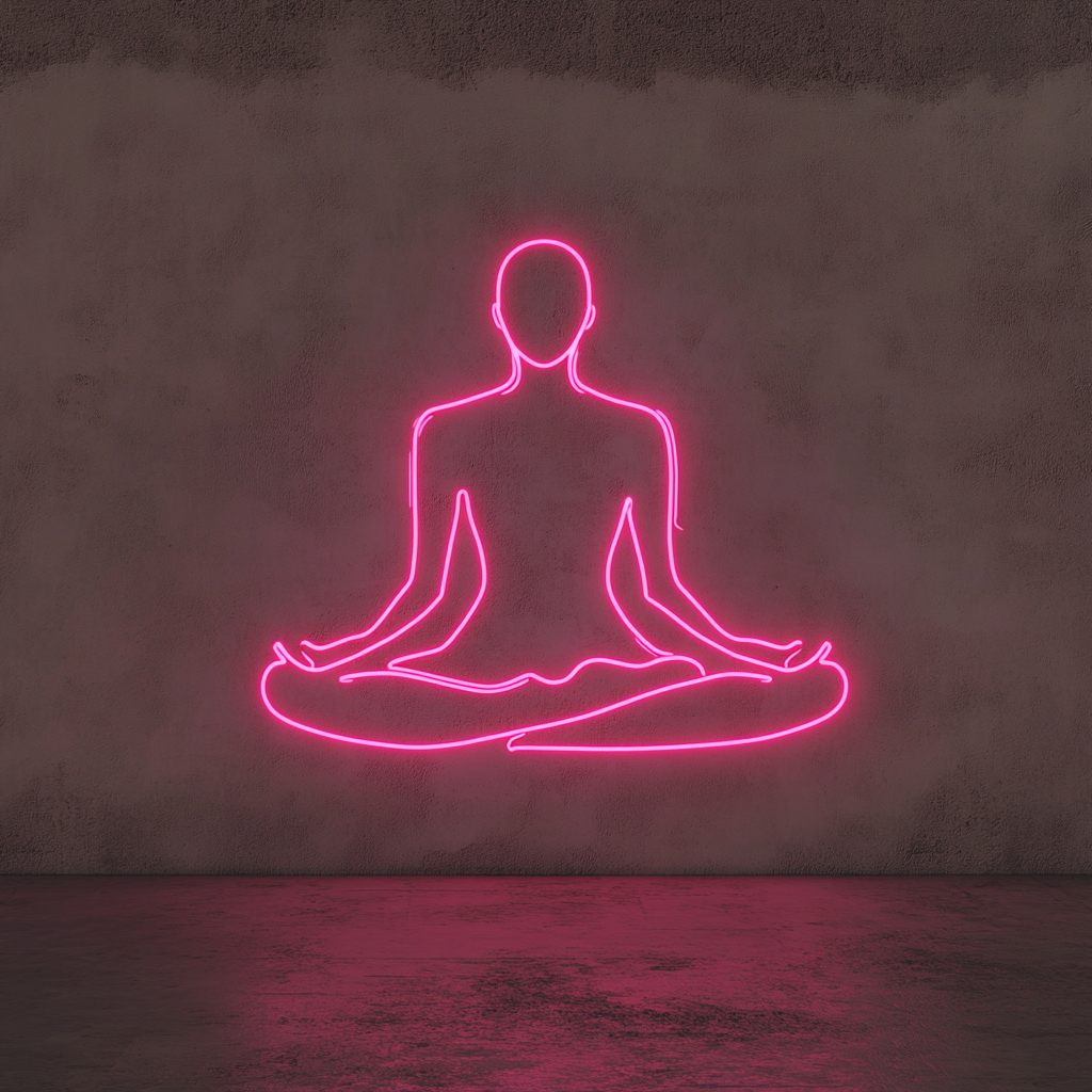 Yoga Pose - Pink Neon Sign, 24 Inches