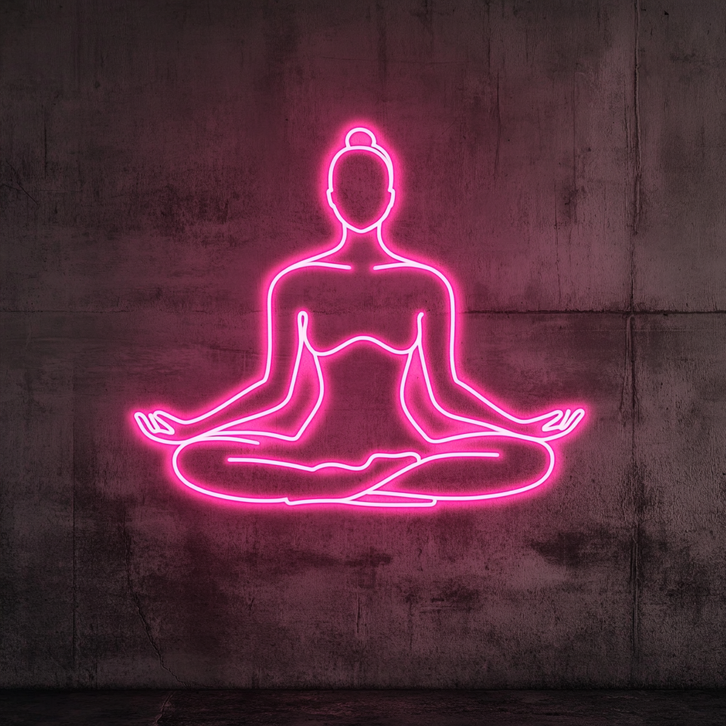 Yoga Pose - Pink Neon Sign, 24 Inches