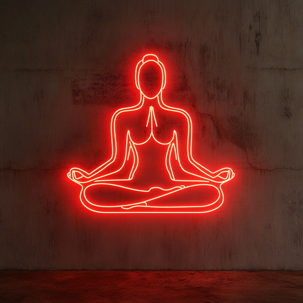 Yoga Pose - Red Neon Sign, 18 Inches