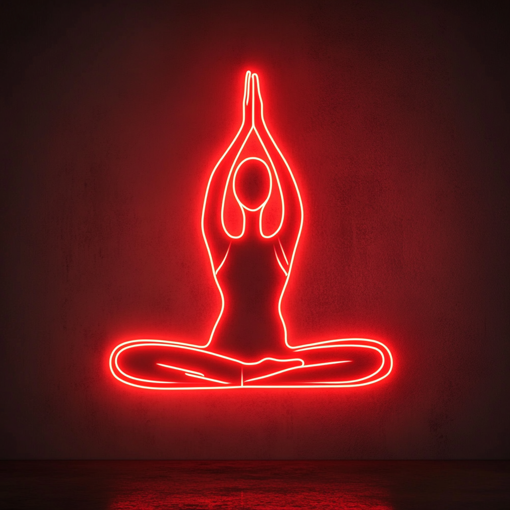 Yoga Pose - Red Neon Sign, 18 Inches