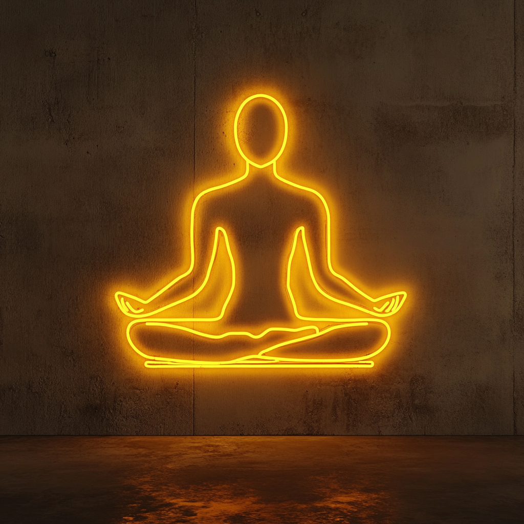 Yoga Pose - Yellow Neon Sign, 24 Inches