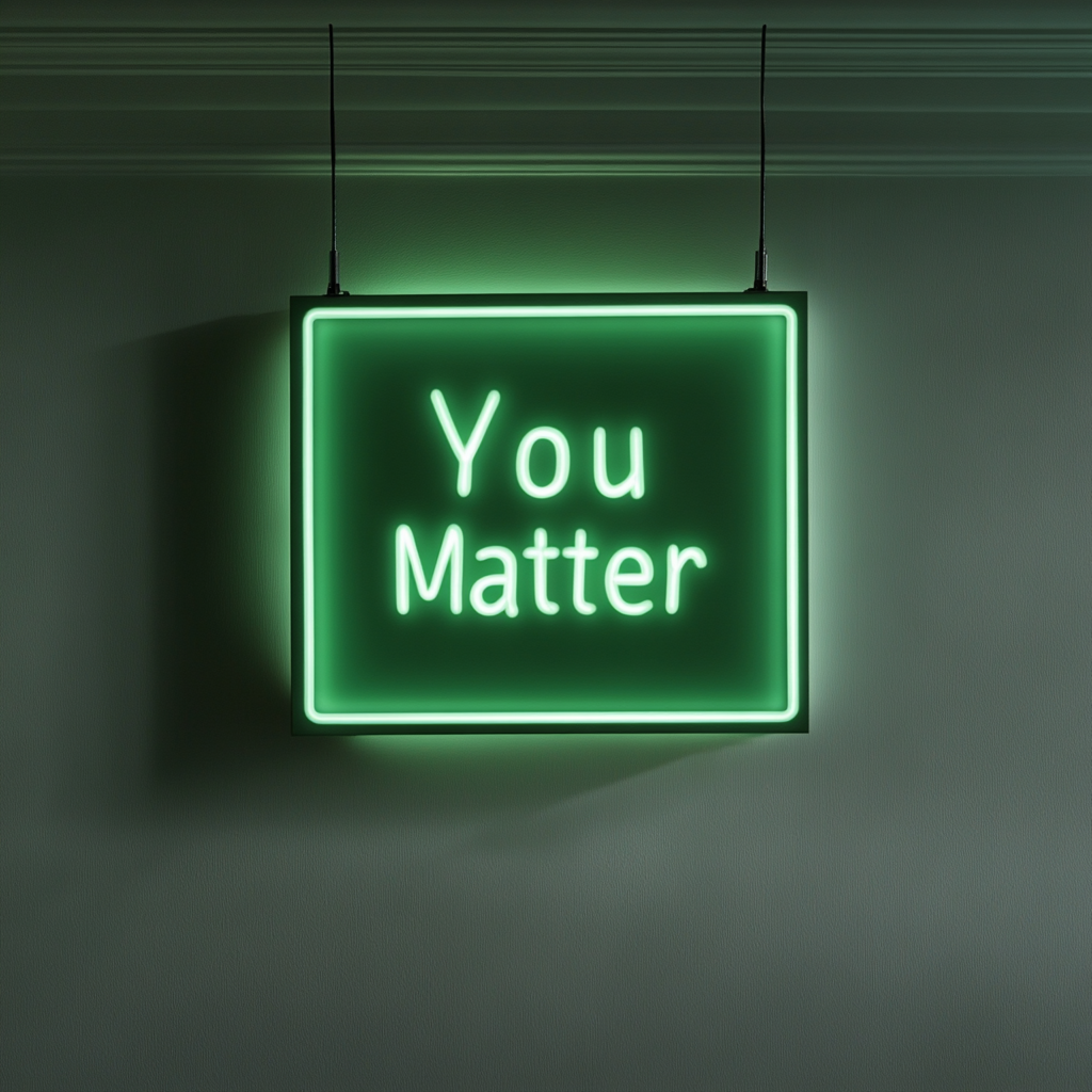 You Matter - Green Neon Sign, 24 Inches