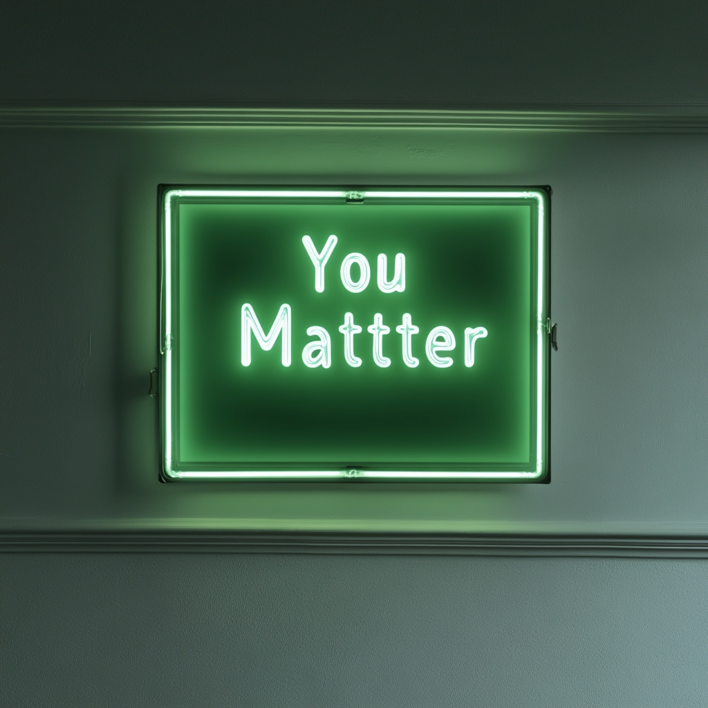 You Matter - Green Neon Sign, 18 Inches