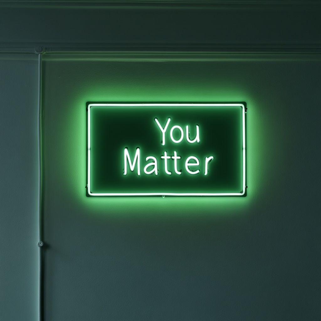 You Matter - Green Neon Sign, 18 Inches