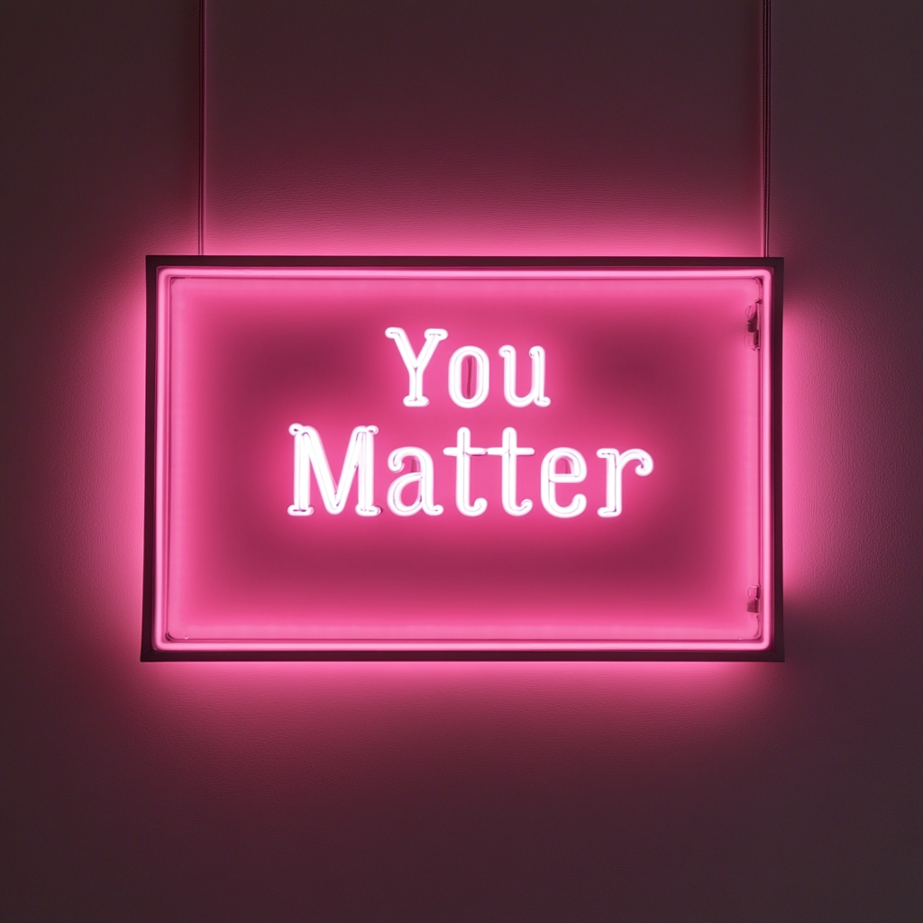 You Matter - Pink Neon Sign, 18 Inches