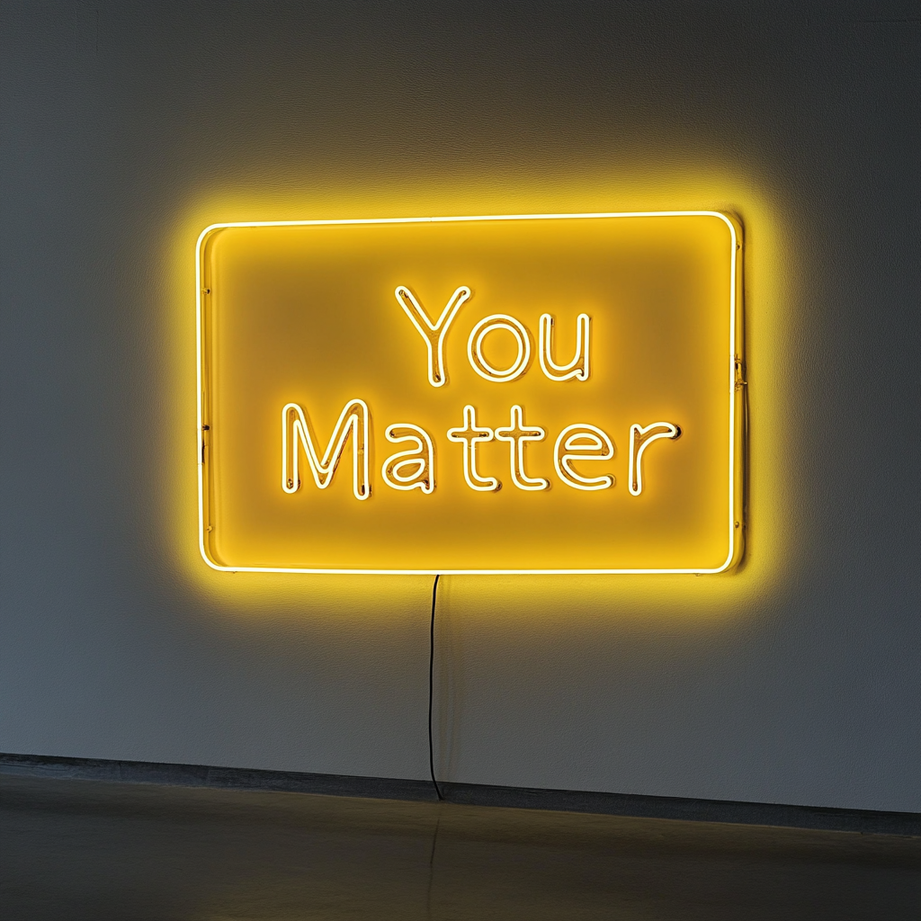 You Matter - Yellow Neon Sign, 24 Inches