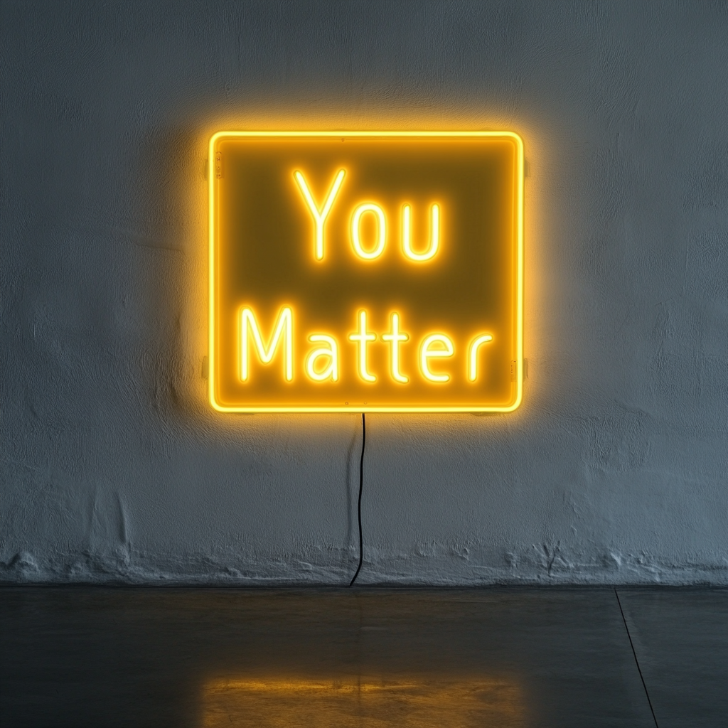 You Matter - Yellow Neon Sign, 18 Inches