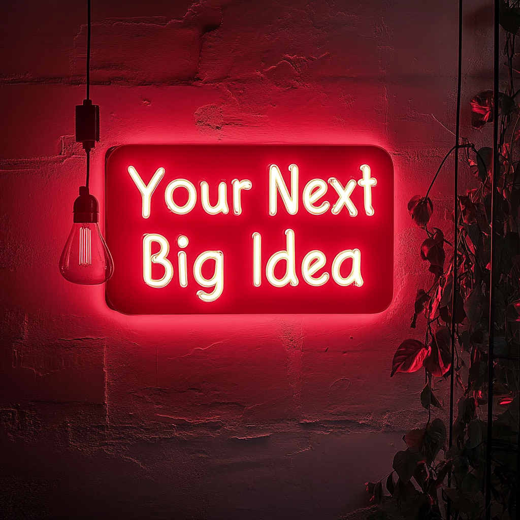 "Your Next Big Idea" - Red Neon Sign, 24 Inches