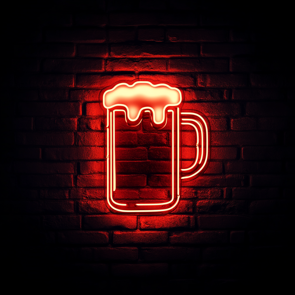 Beer Cup - Red Neon