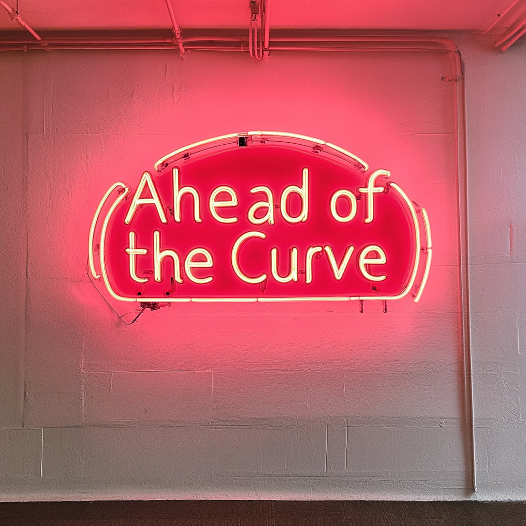 "Ahead of the Curve" - Red Neon Sign, 24 Inches