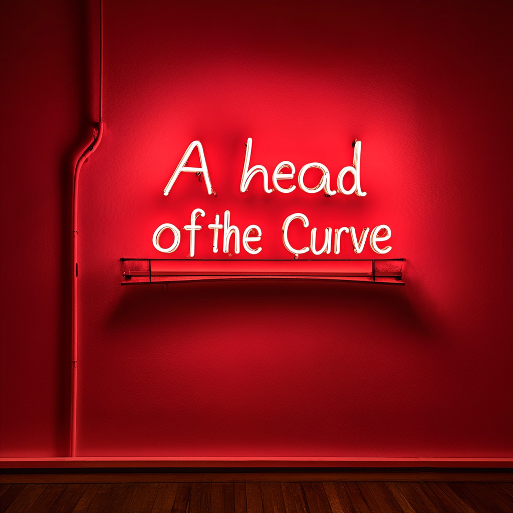 "Ahead of the Curve" - Red Neon Sign, 24 Inches