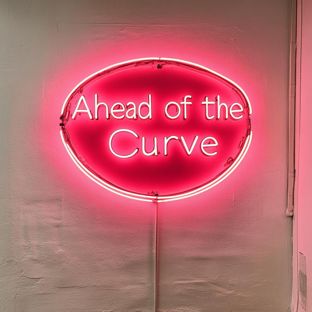 "Ahead of the Curve" - Red Neon Sign, 24 Inches