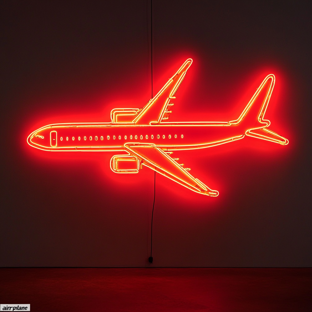 Airplane - Red Neon Sign, 18 Inches