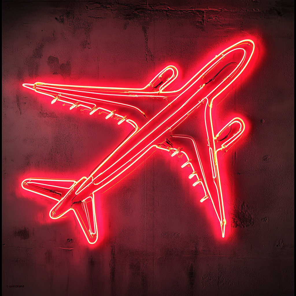 Airplane - Red Neon Sign, 18 Inches