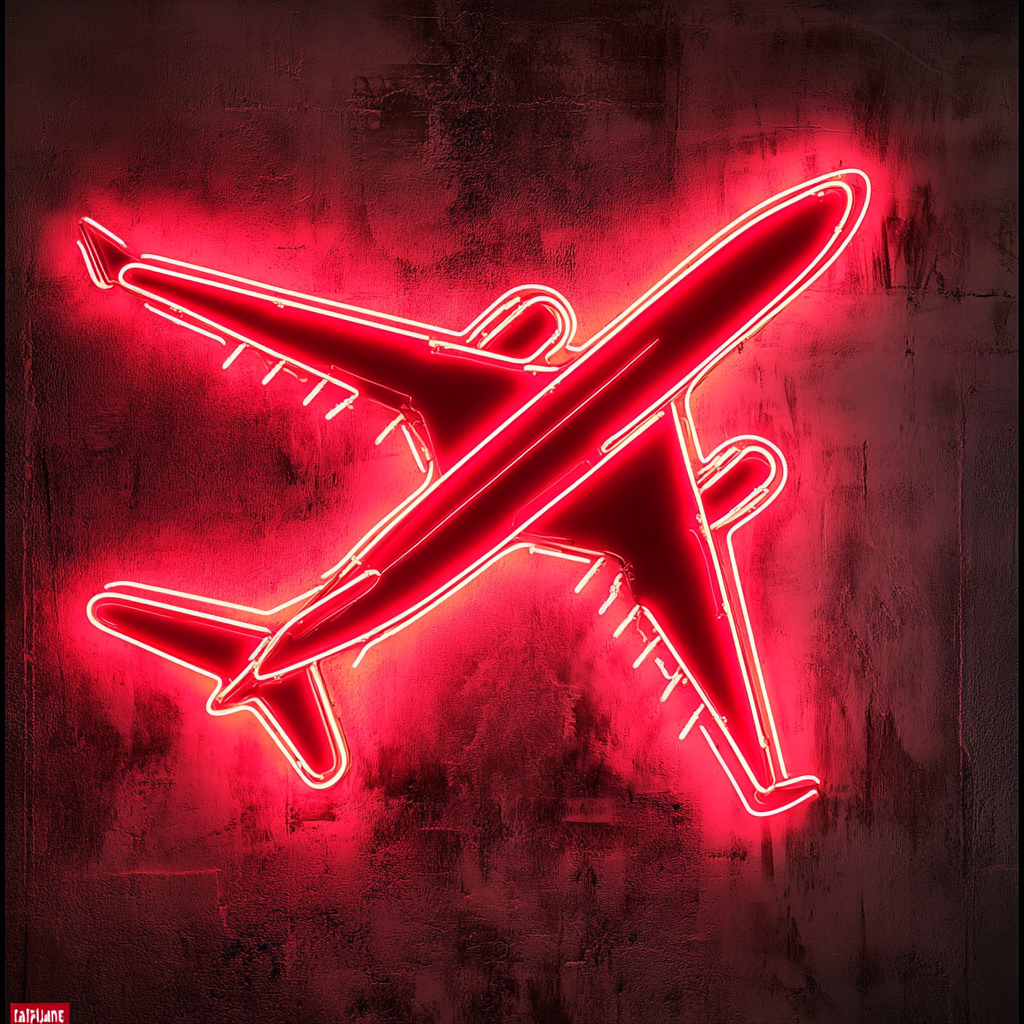 Airplane - Red Neon Sign, 18 Inches
