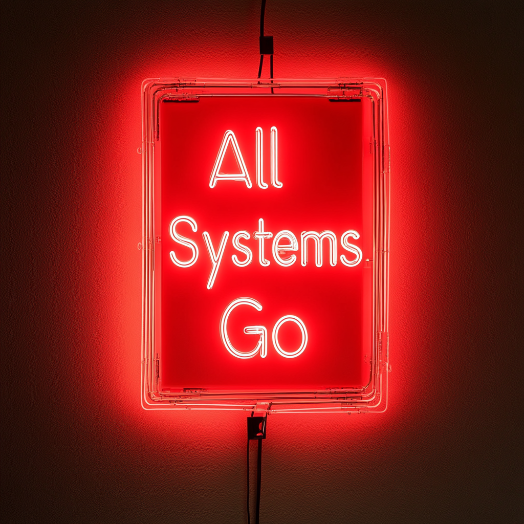 "All Systems Go" - Red Neon Sign, 24 Inches