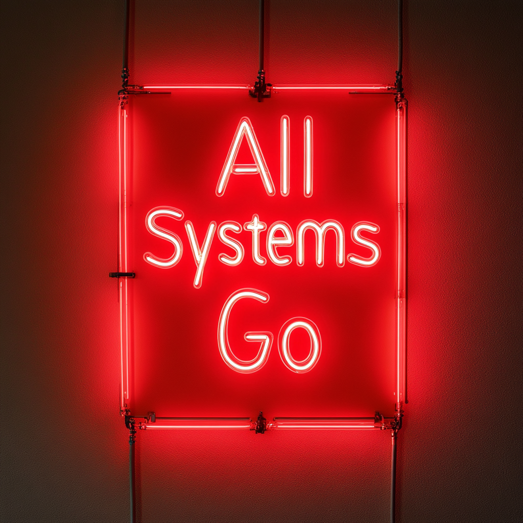 "All Systems Go" - Red Neon Sign, 24 Inches