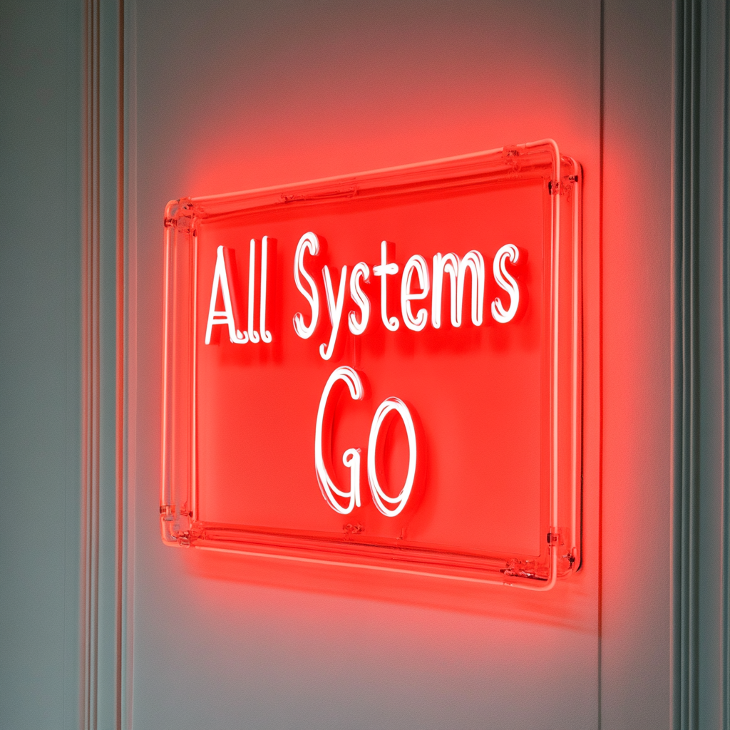 "All Systems Go" - Red Neon Sign, 24 Inches