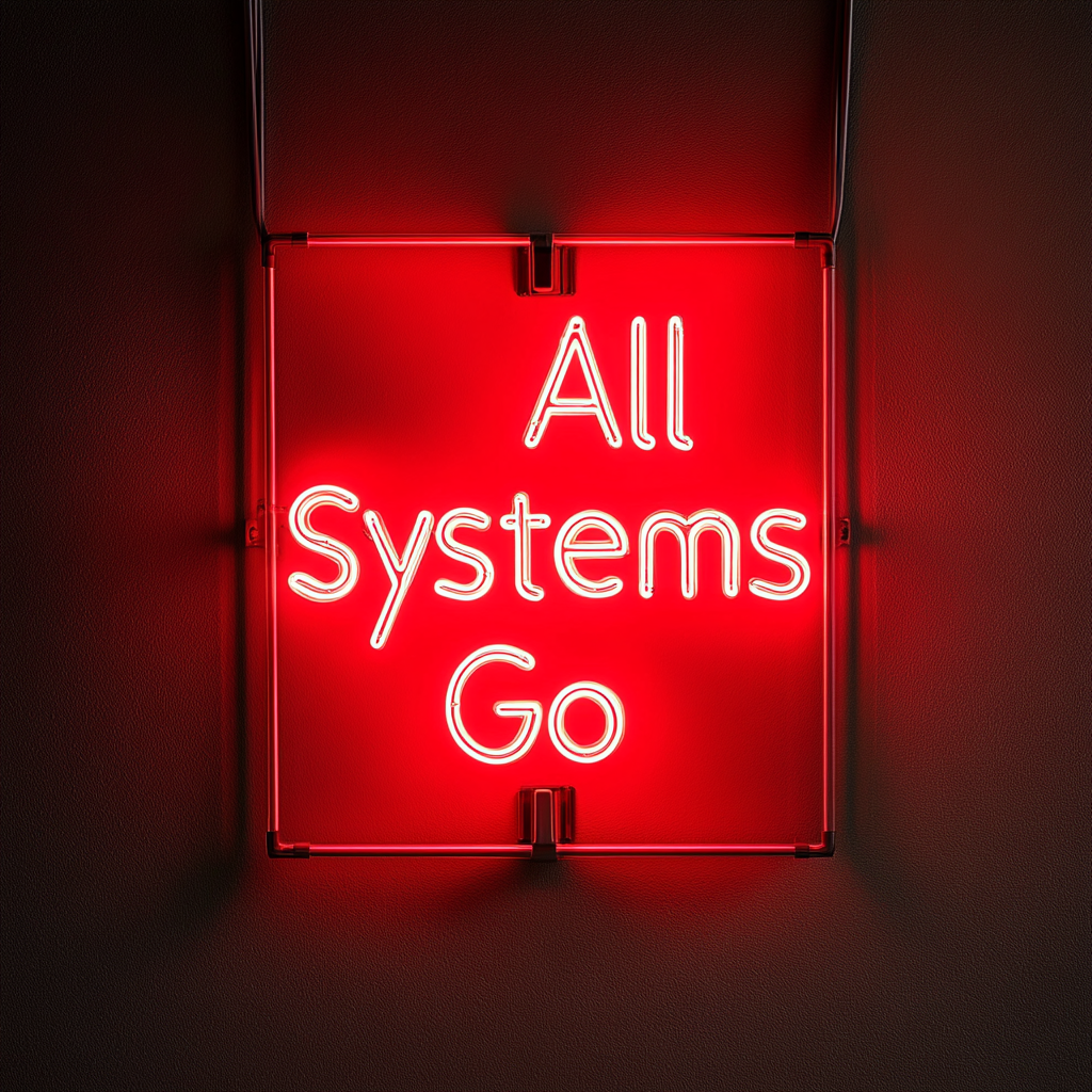 "All Systems Go" - Red Neon Sign, 24 Inches