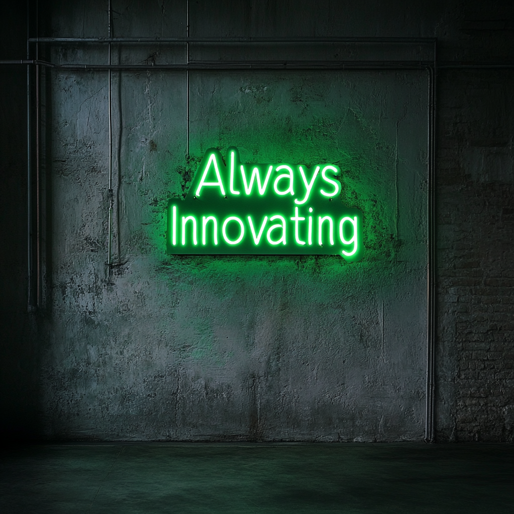 "Always Innovating" - Green Neon Sign, 24 Inches