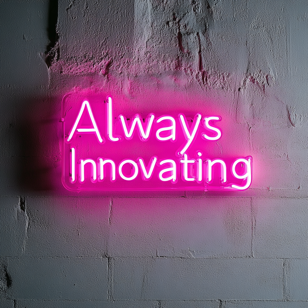 "Always Innovating" - Pink Neon Sign, 24 Inches