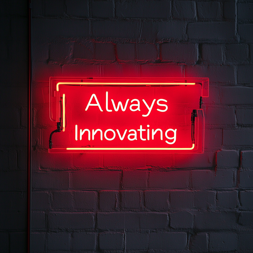 "Always Innovating" - Red Neon Sign, 24 Inches