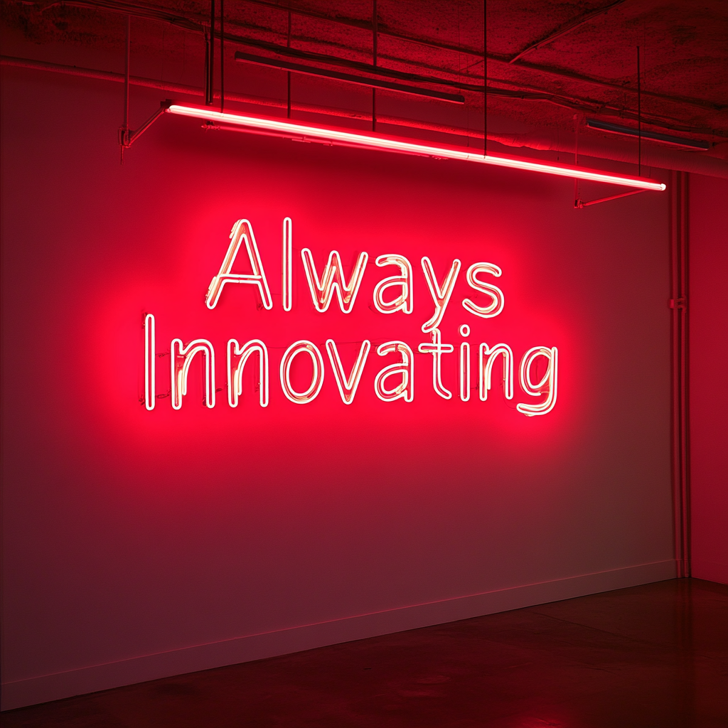 "Always Innovating" - Red Neon Sign, 24 Inches