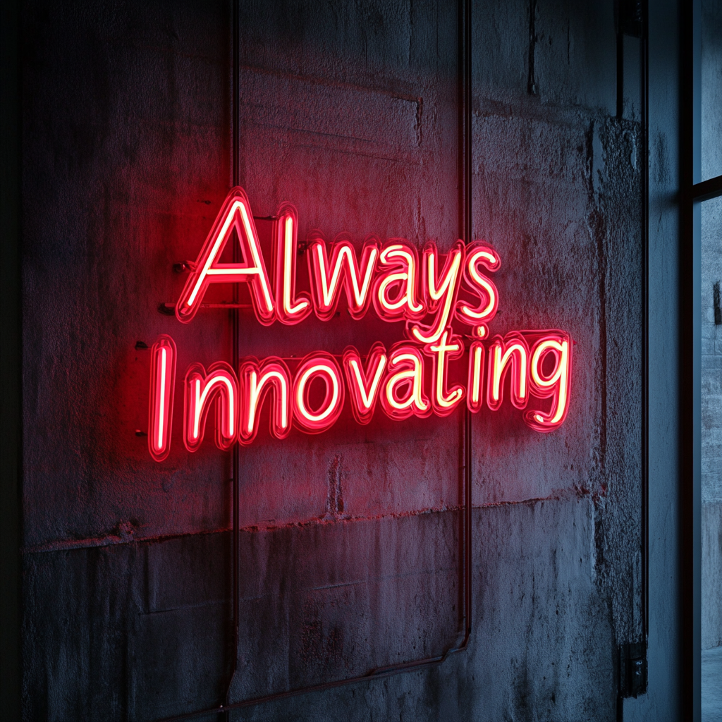 "Always Innovating" - Red Neon Sign, 24 Inches