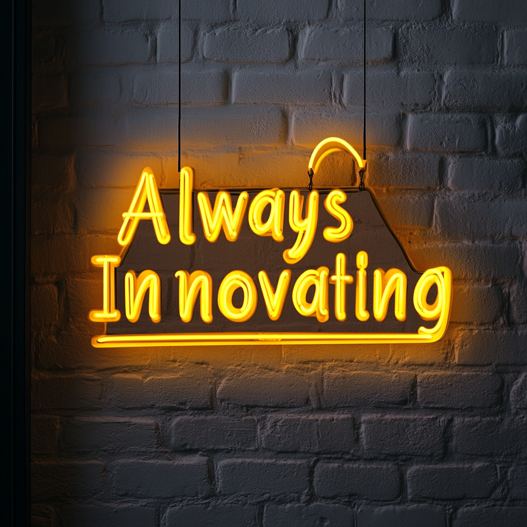 "Always Innovating" - Yellow Neon Sign, 24 Inches